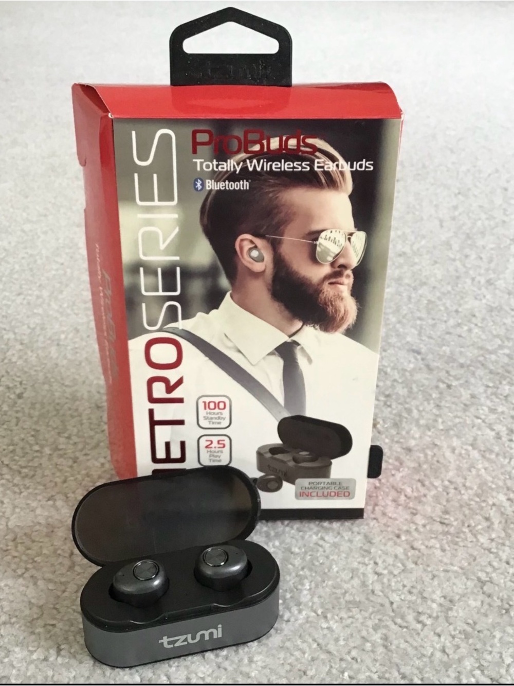 Tzumi ProBuds Retro Series Totally Wireless Earbuds - Black/Gray